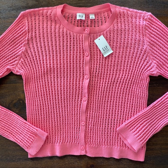Gap Kids NWT Neon Pink Cardigan - Picture 2 of 6